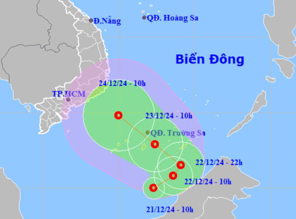 Xuất hiện trên Biển Đông, áp thấp nhiệt đới hướng vào Nam Trung bộ- Ảnh 1.