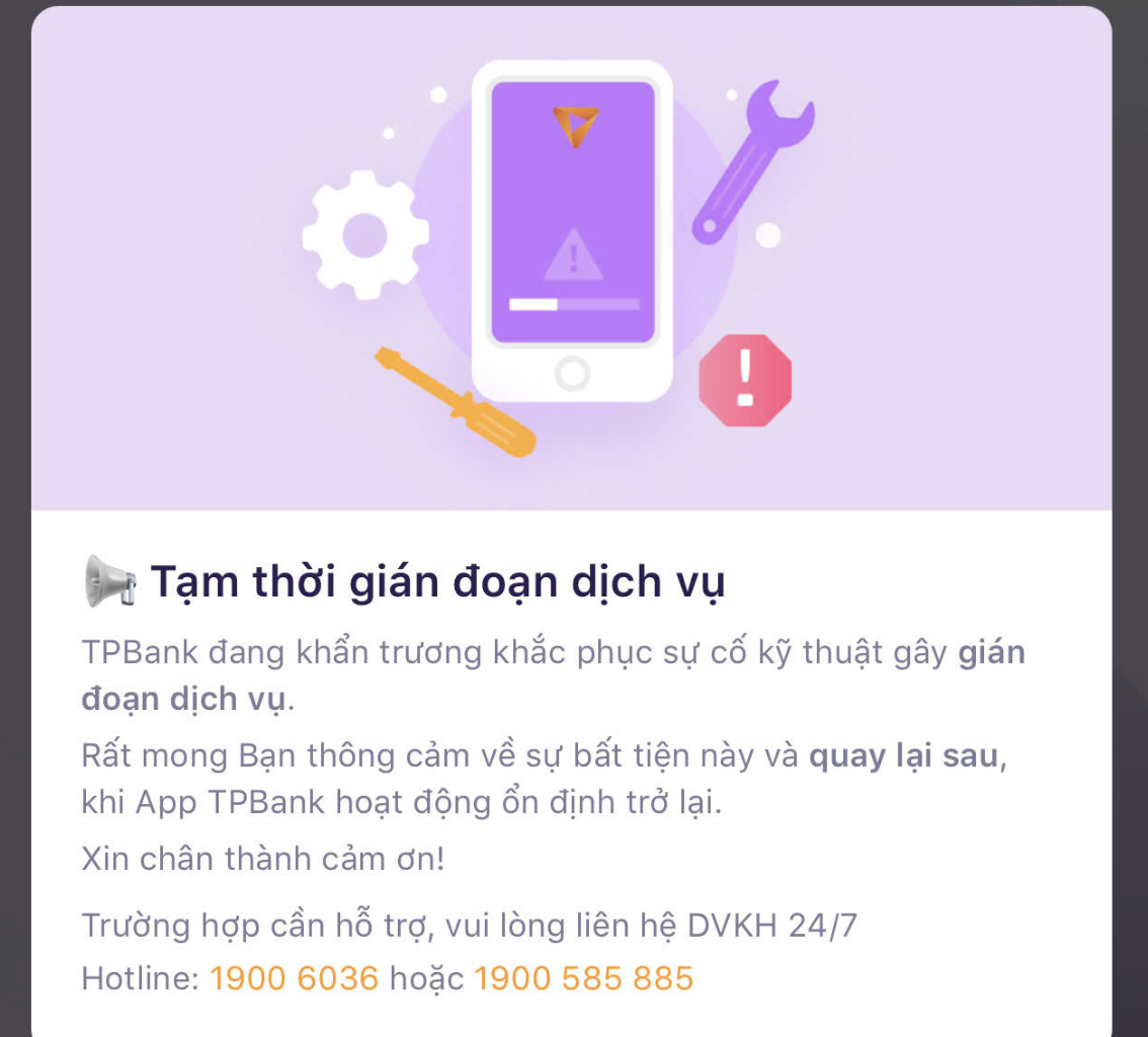 Khách hàng không thể chuyển tiền qua app, TPBank nói gì?- Ảnh 1.